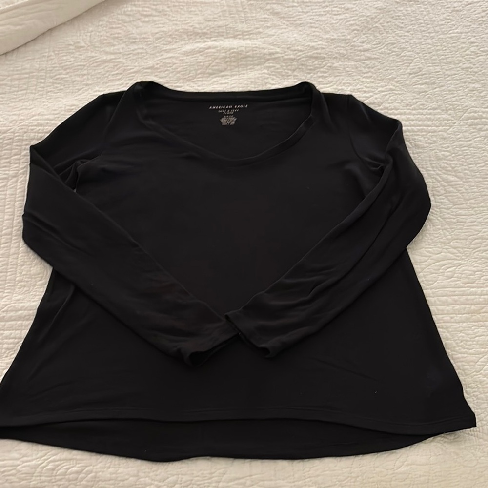 American Eagle Outfitters Black Fitted Blouse